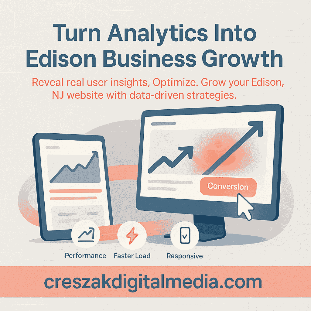 Web Design Services in Edison strengthening business websites using analytics insights by CresZak Digital Media for UX optimization
