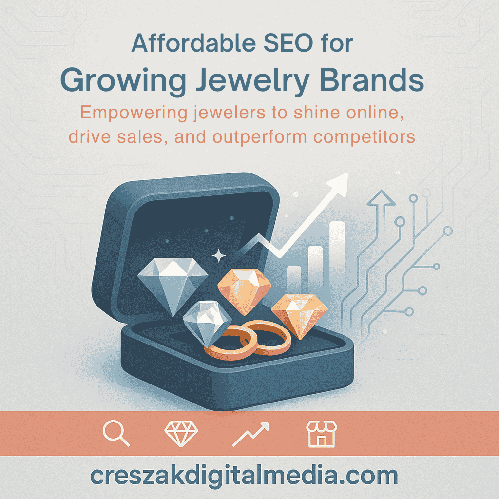 Budget-friendly SEO services for jewelry packages designed for jewelry brands by CresZak Digital Media search experts