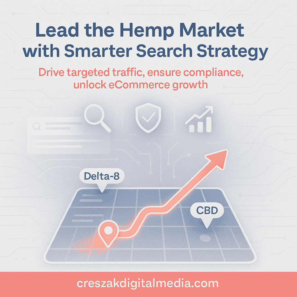 Building search leadership path in hemp industry with SEO services for Delta-8 and CBD by CresZak Digital Media