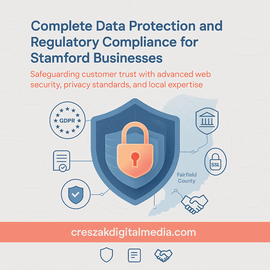 Web Design Services in Stamford ensuring secure website infrastructure and data protection for local businesses by CresZak Digital Media