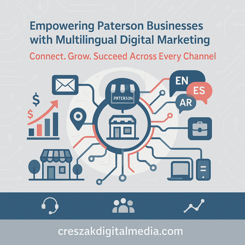 Digital Marketing Services in Paterson covering channels like SEO and content marketing by CresZak Digital Media