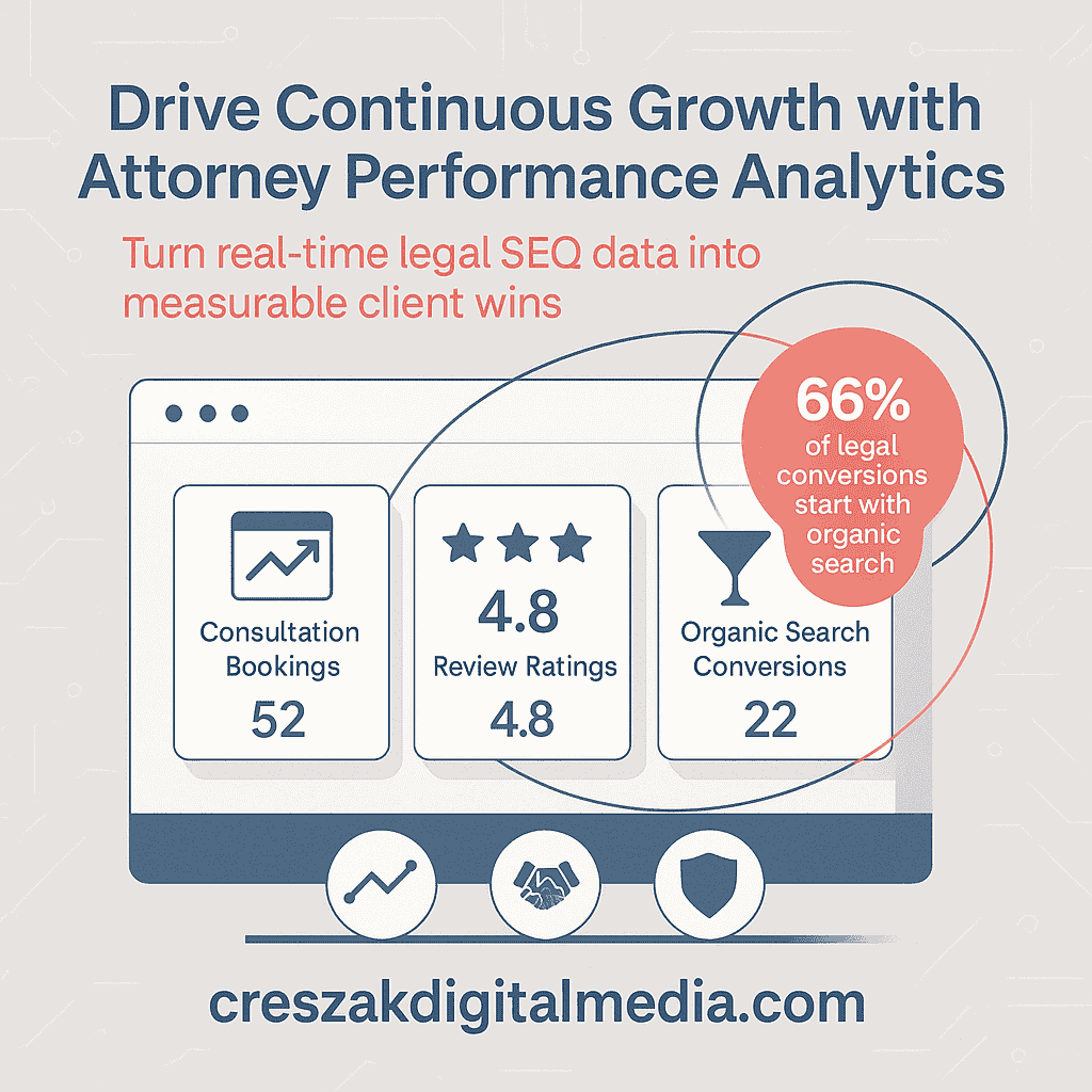 Continuous improvement through attorney performance tracking with SEO services for lawyers by CresZak Digital Media