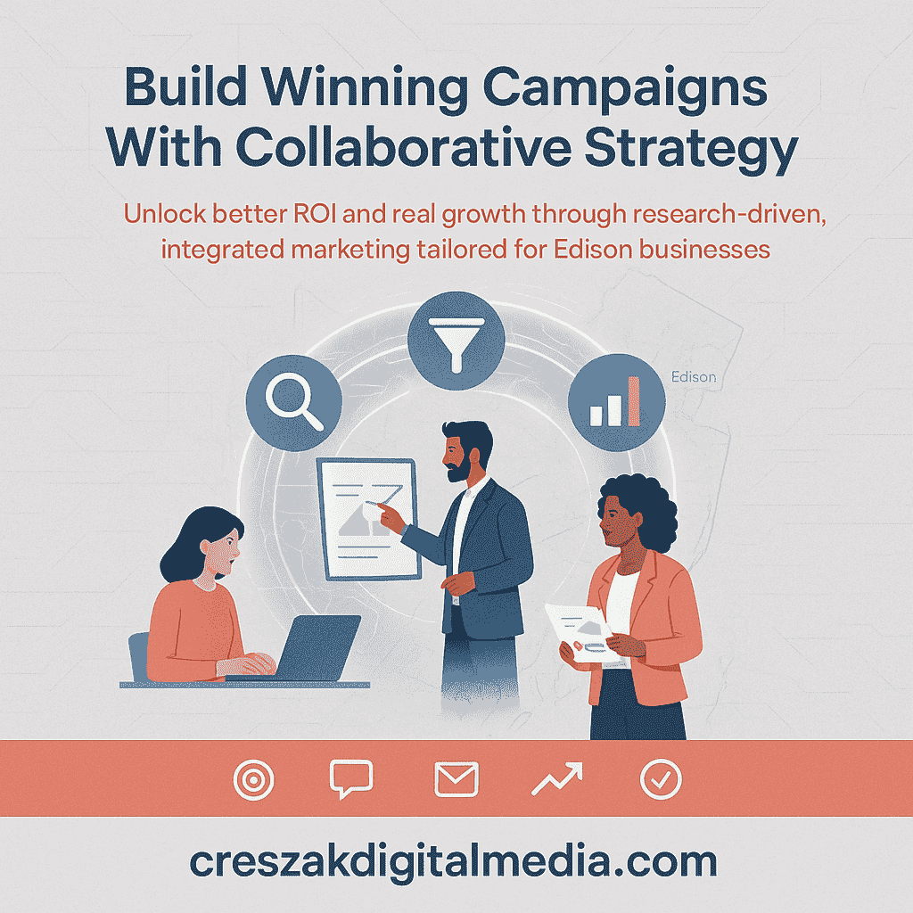 Digital Marketing Services in Edison creating winning campaigns with collaborative SEO strategy by CresZak Digital Media