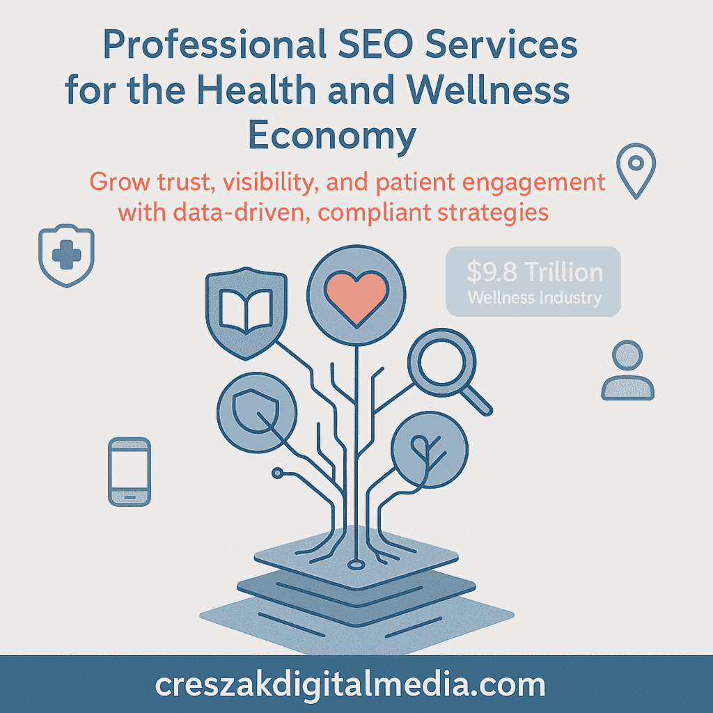 Essential components of professional SEO services for health and wellness by CresZak Digital Media search experts