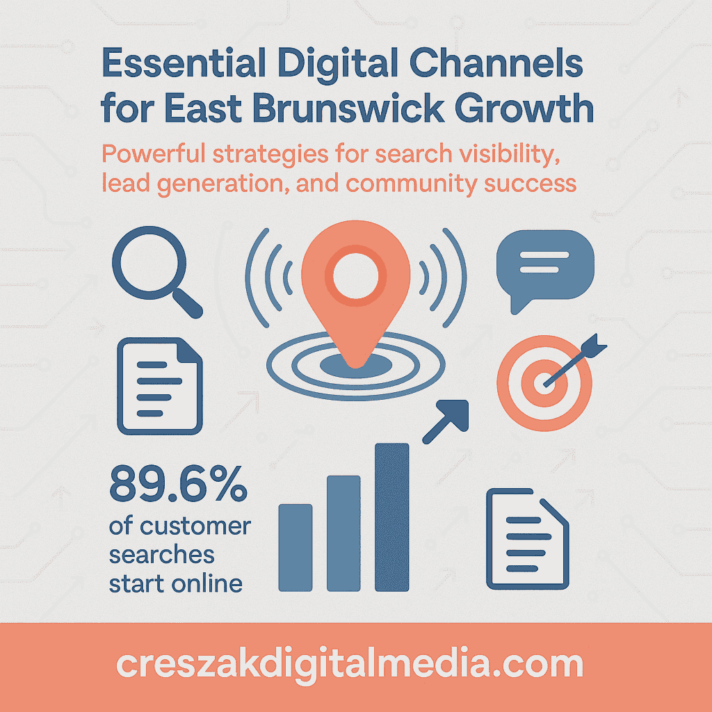 Digital Marketing Services in East Brunswick covering essential channels like SEO and content marketing by CresZak Digital Media