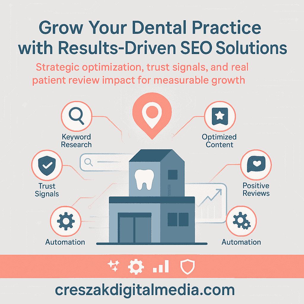 Essential elements making dental SEO agency solutions effective with SEO services for dentists by CresZak Digital Media