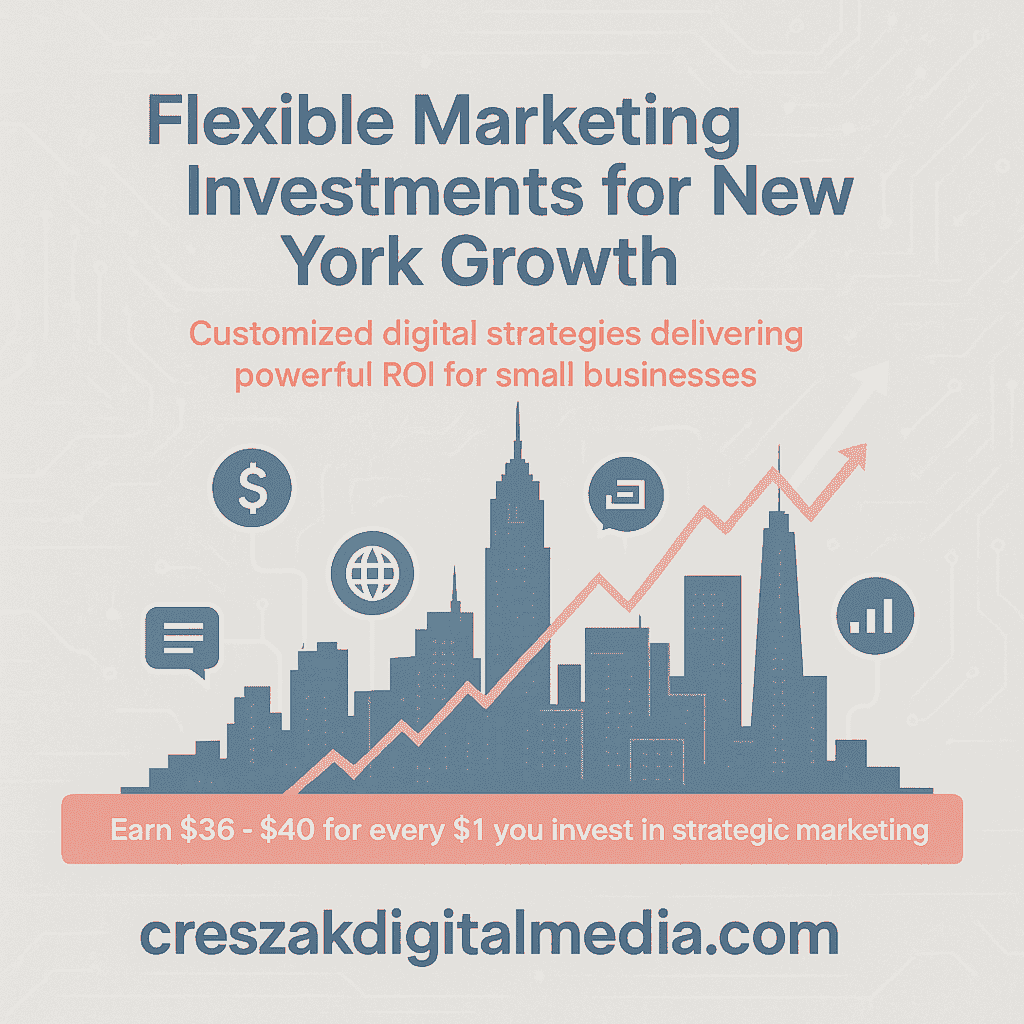 Digital Marketing Services in New York flexible marketing investment options with SEO strategy by CresZak Digital Media