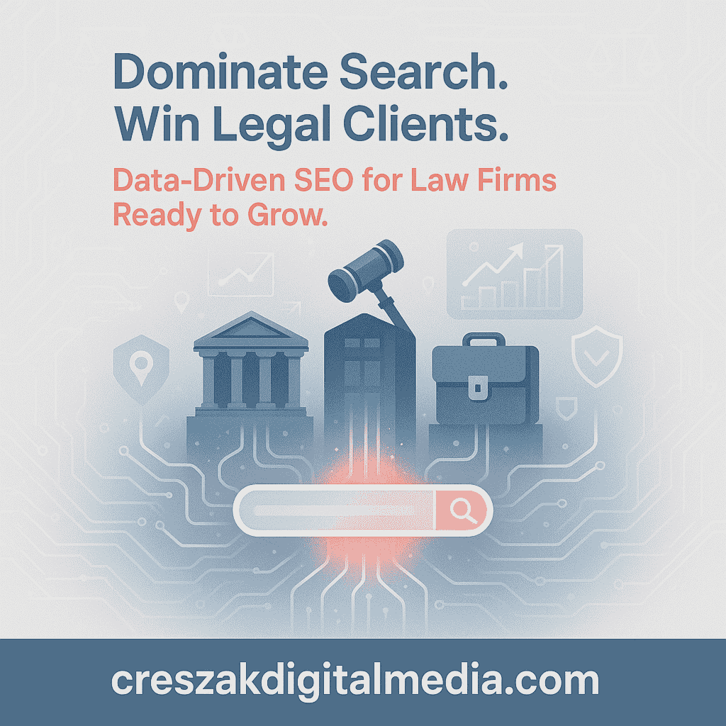 Helping law firms dominate search results with high-intent SEO services for lawyers by CresZak Digital Media