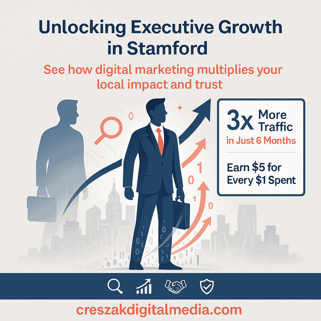 how a corporate executive coaching business transformed their stamford presence Digital Marketing Services in Stamford success story showing coaching business growth through local SEO by CresZak Digital Media
