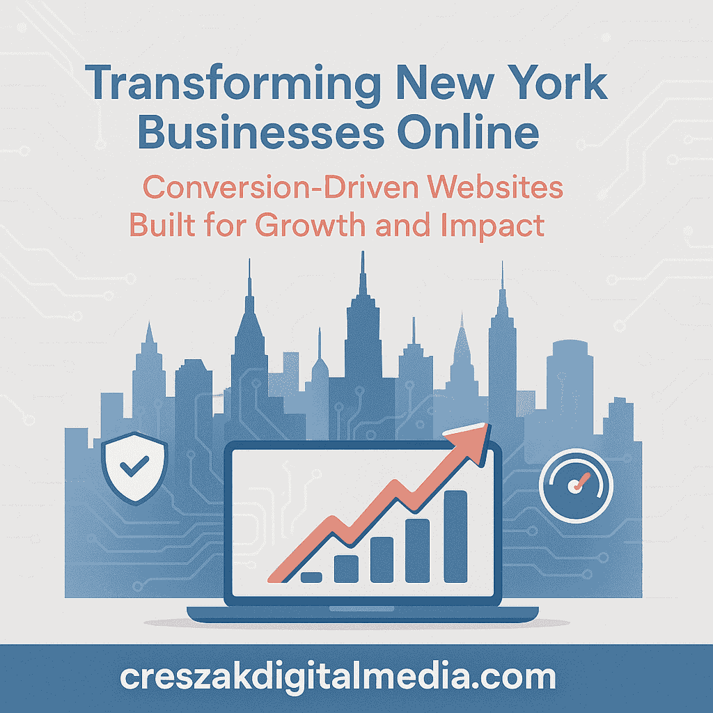 Web Design Services in New York helping businesses grow online with strategic website development by CresZak Digital Media