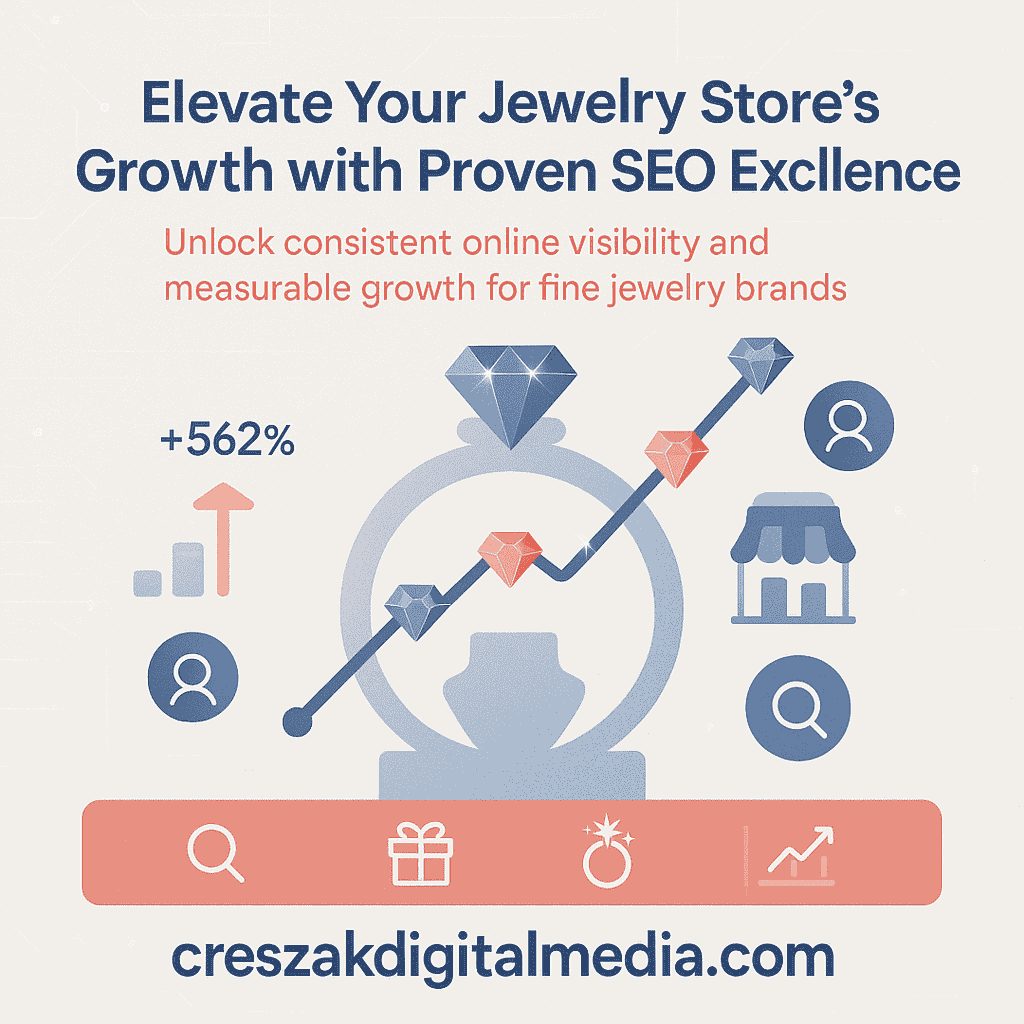 Measurable growth for fine jewelry stores with proven SEO services for jewelry by CresZak Digital Media agency
