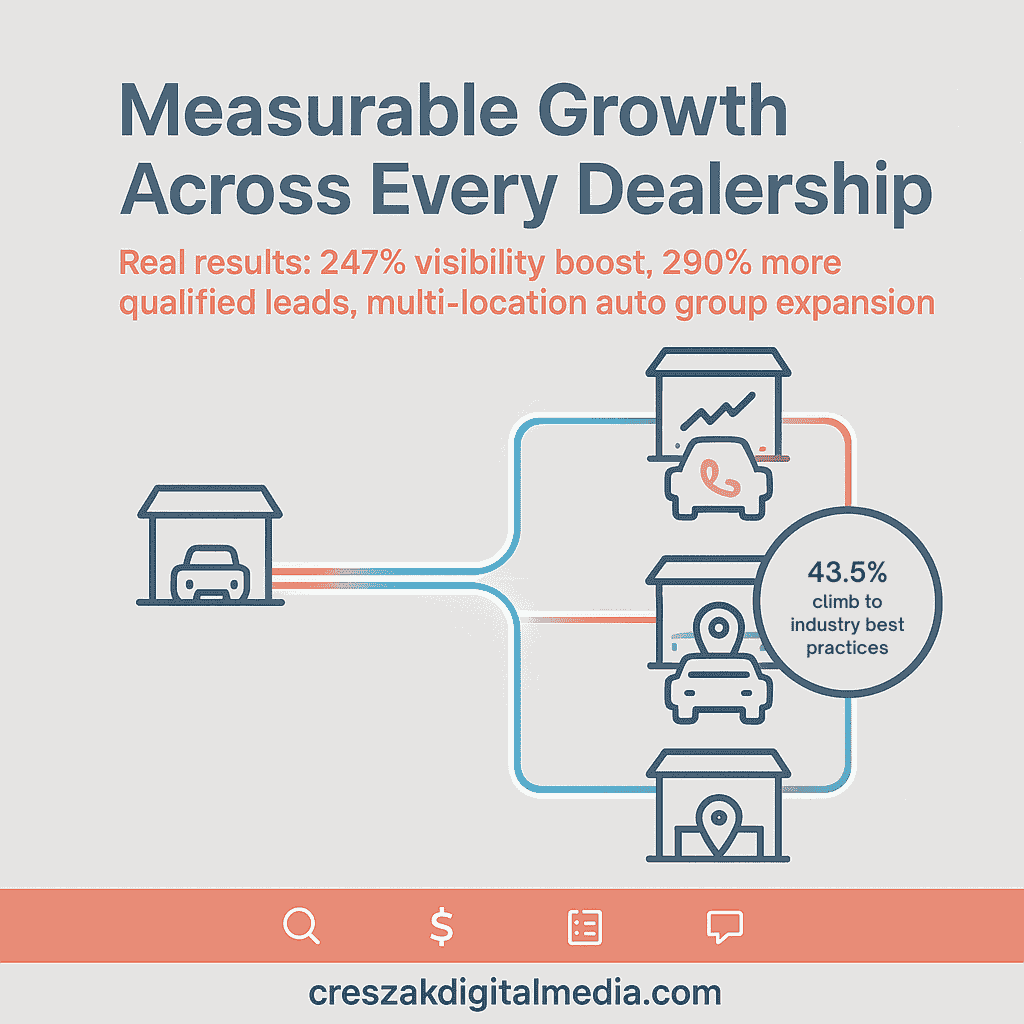 Measurable growth from independent dealers to multi-location auto groups with SEO services for car dealerships
