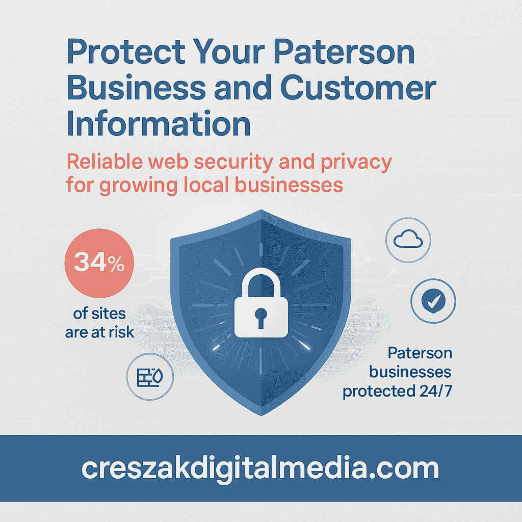 Secure Web Design Services in Paterson by CresZak Digital Media protecting business data with SSL security and privacy standards