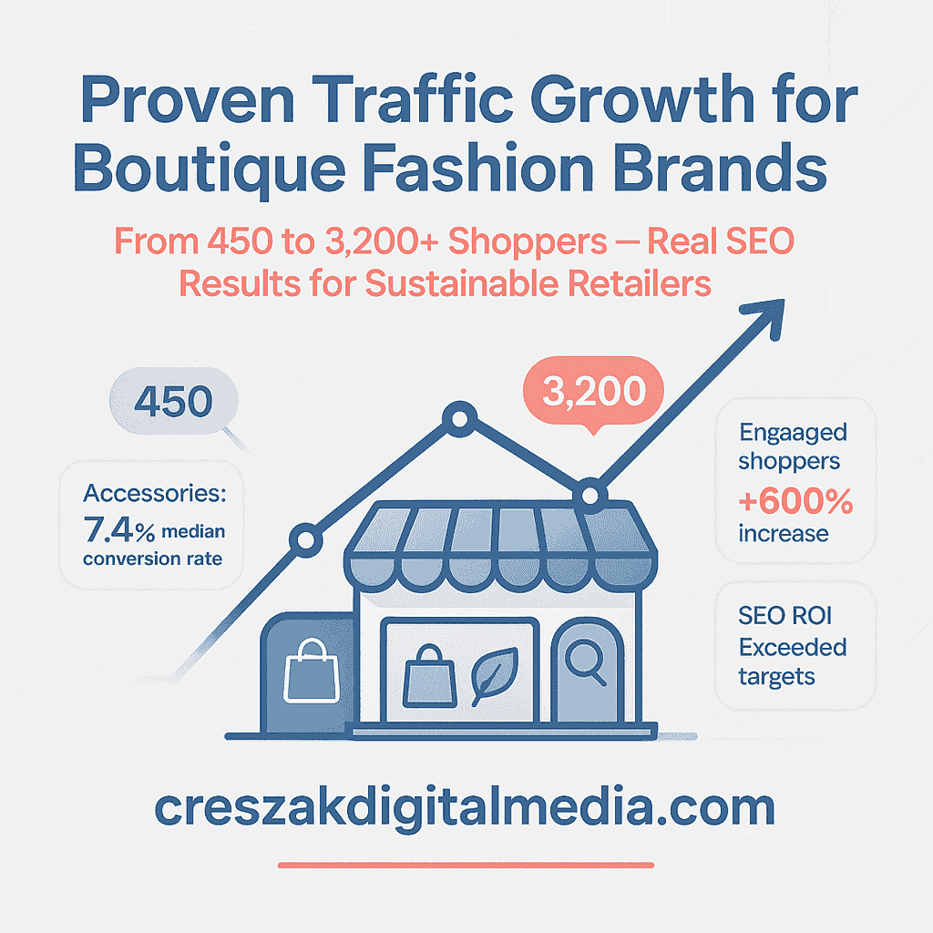 Real growth data from fashion boutiques scaled with SEO services for fashion by CresZak Digital Media experts