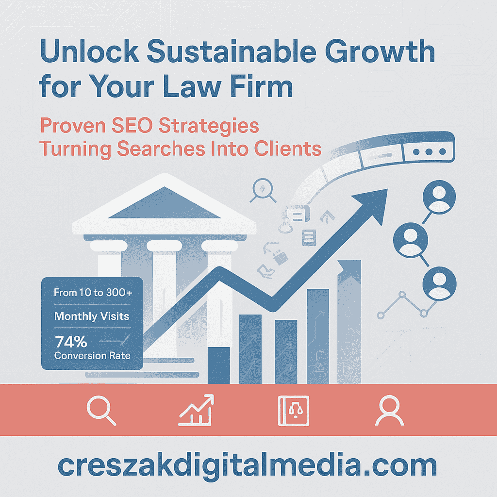 Real law firm success through strategic SEO services for lawyers implementation by CresZak Digital Media agency