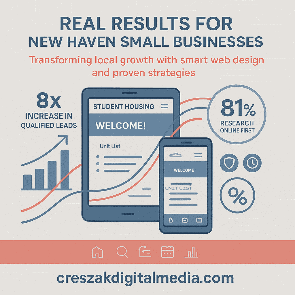 Real results from Web Design Services in New Haven by CresZak Digital Media helping small businesses grow with conversion design