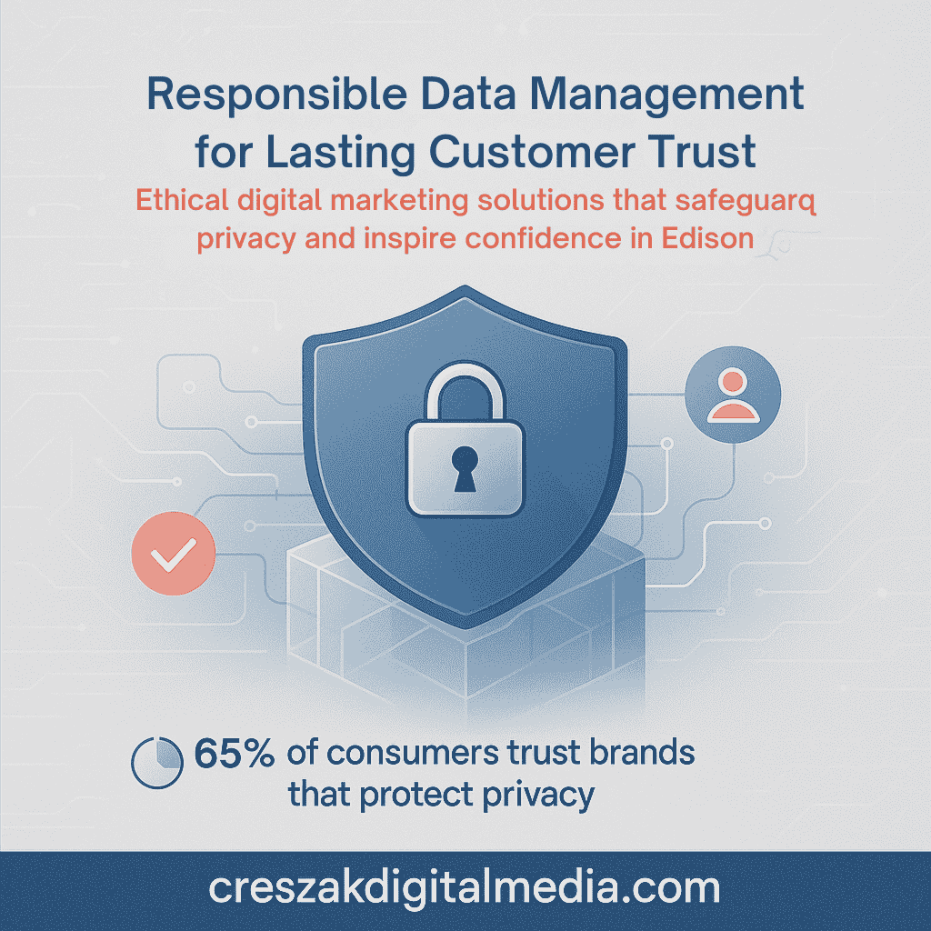 Digital Marketing Services in Edison ensuring responsible marketing data management with secure analytics by CresZak Digital Media