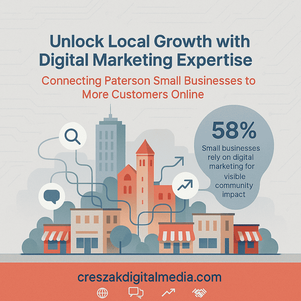 Digital Marketing Services in Paterson explaining small business impact with SEO strategy by CresZak Digital Media
