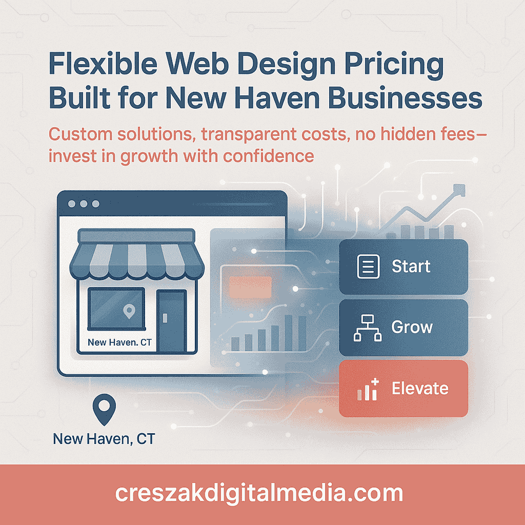 Flexible pricing for Web Design Services in New Haven by CresZak Digital Media helping small businesses invest in responsive websites