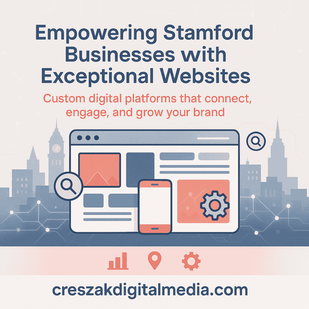 Web Design Services in Stamford supporting professional website design for local business growth and responsive development by CresZak Digital Media