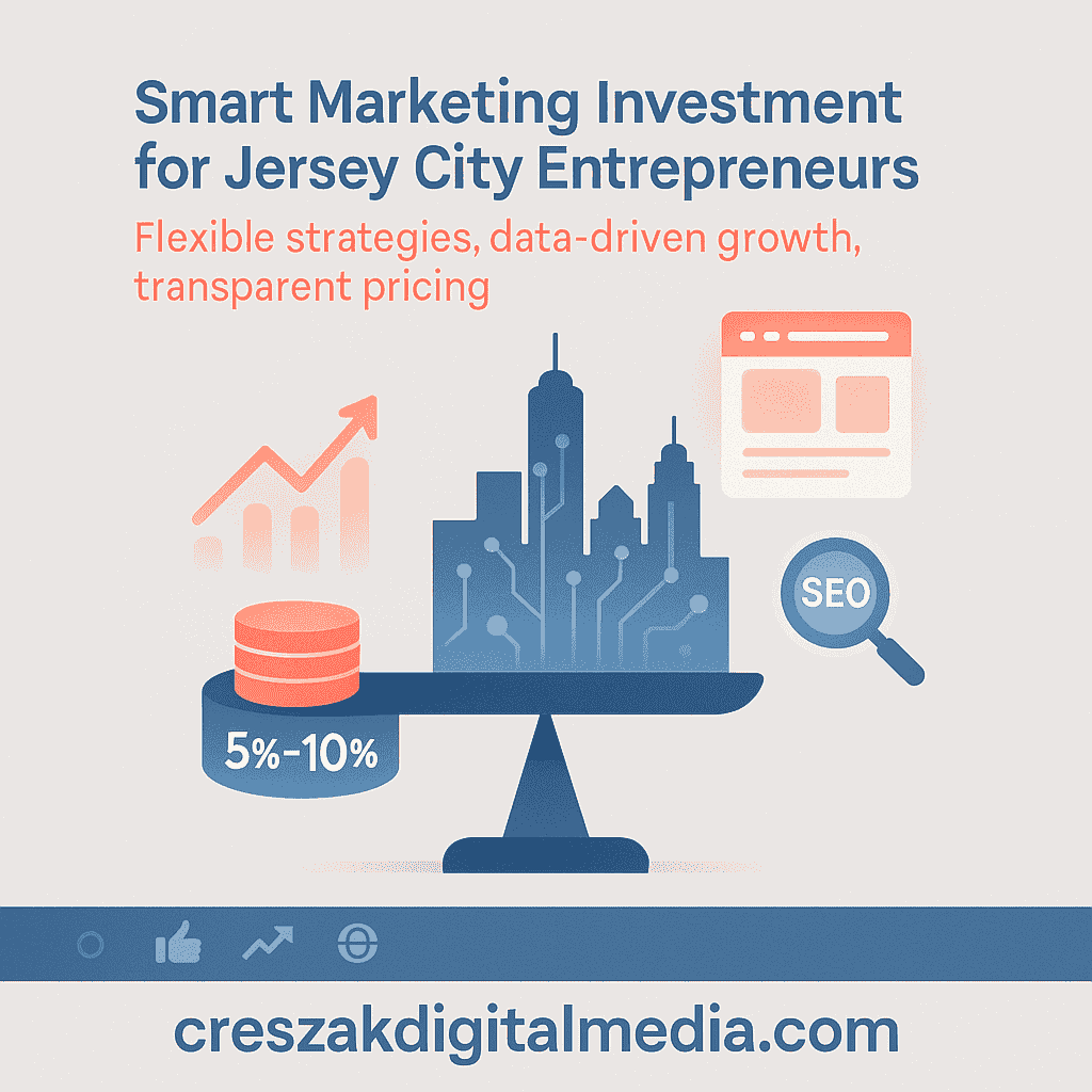 Digital Marketing Services in Jersey City explaining smart marketing investment with SEO strategy by CresZak Digital Media