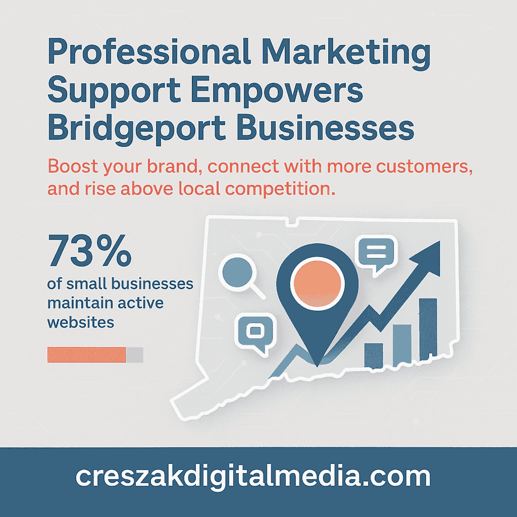 Digital Marketing Services in Bridgeport explaining professional marketing support and SEO strategy by CresZak Digital Media