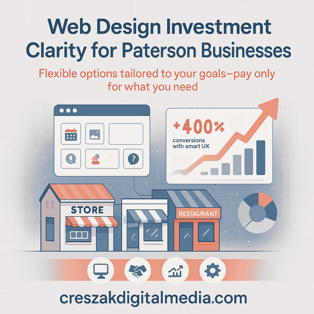 Web Design Services in Paterson investment guide by CresZak Digital Media with responsive UX and conversion optimization insights