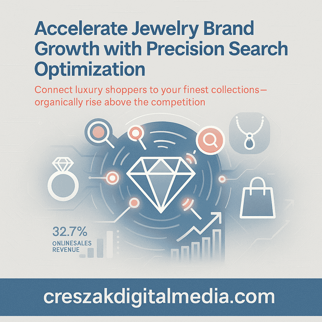 Unlocking organic growth for jewelry brands through strategic SEO services for jewelry by CresZak Digital Media