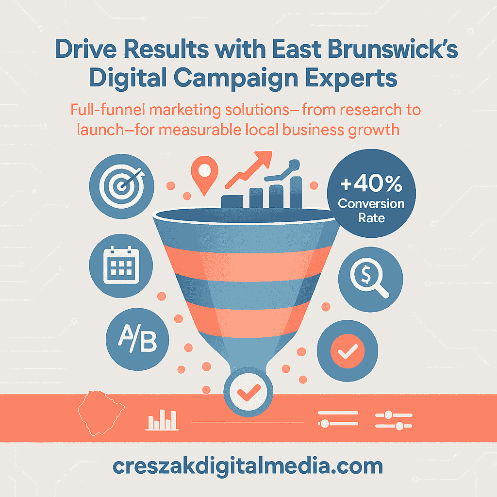Digital Marketing Services in East Brunswick campaign journey from strategy to launch with SEO planning by CresZak Digital Media